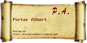 Porter Albert névjegykártya